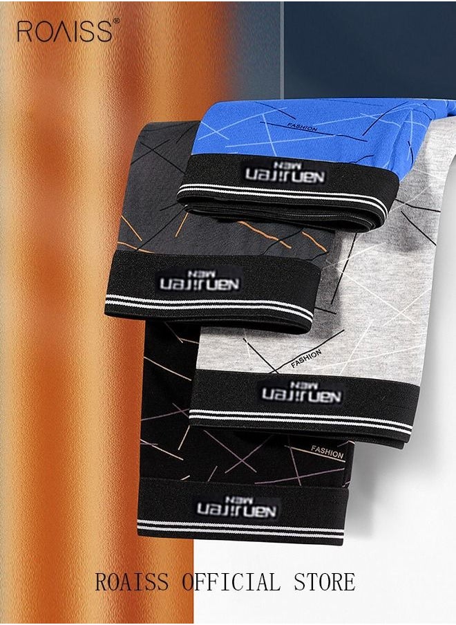 roaiss - Set of 4 Men's 95% Cotton Boxer Shorts Breathable Soft Underwear Summer High Stretch Seamless Underwear - Image 1
