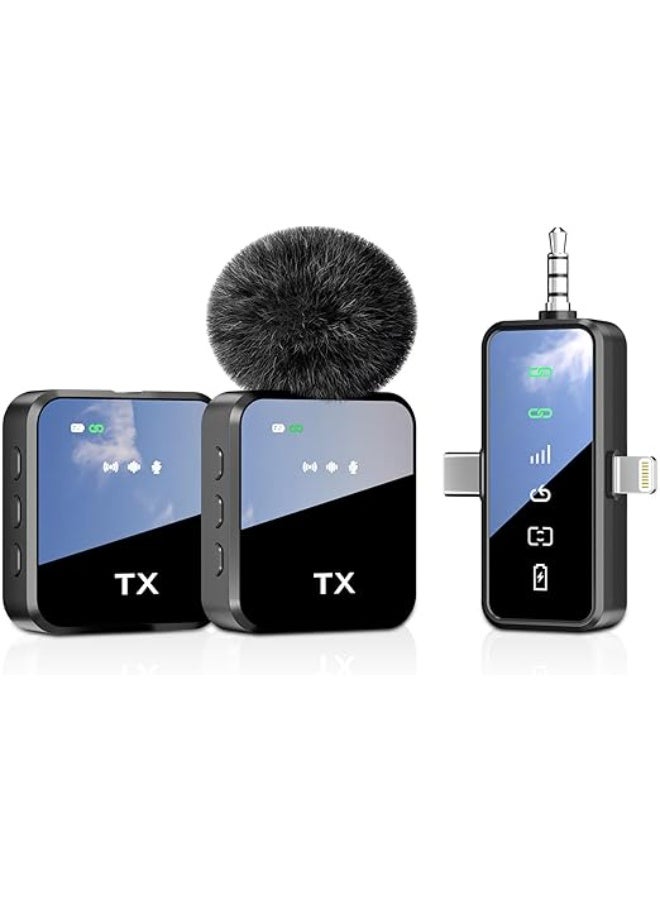 LENND Wireless Lavalier Microphone,3 in 1 Wireless Mic for iPhone/Android/Camera,Mini Bluetooth Microphone Noise Reduction Mic for Record Interview, Vlogging, YouTube, Tiktok - Image 1