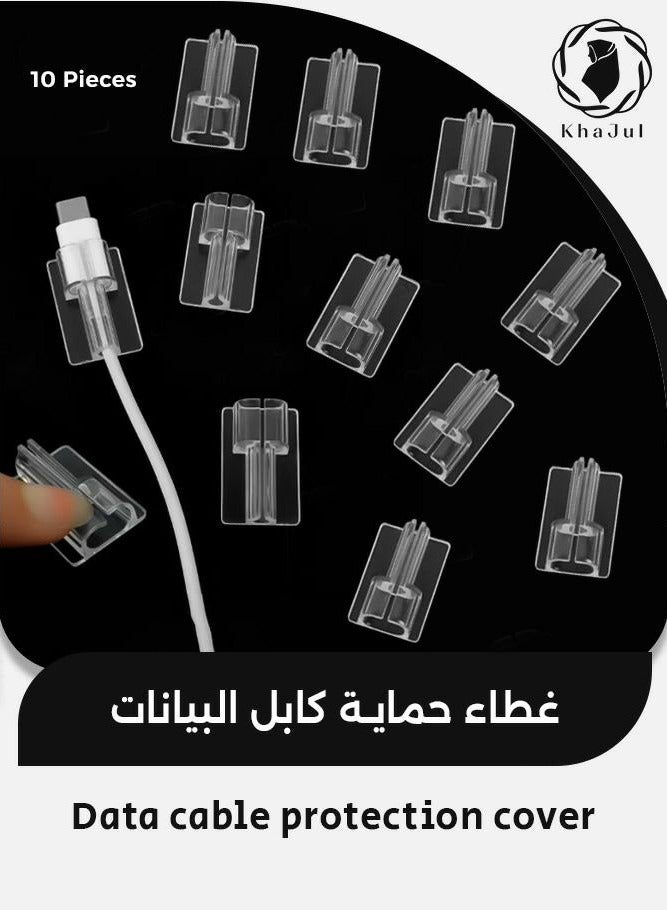 KHAJUL 10-Piece Transparent Cable Protector Sleeve for iPhone Charger, Universal Silicone Cable Saver for Data Charger, Durable Cable Chomper for iPhone, Android, Huawei, Transparent - Image 1