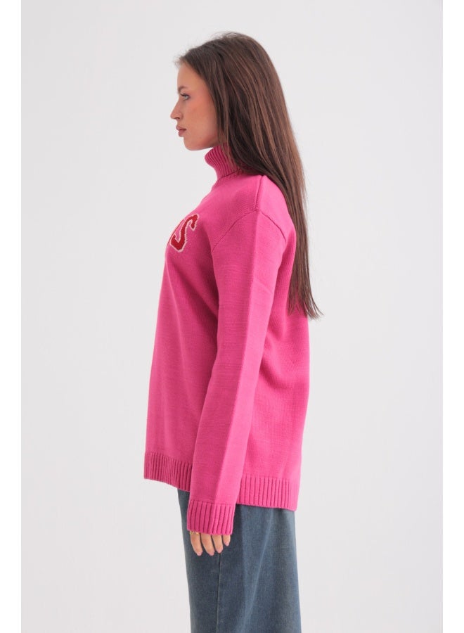 Dresscode Chaos Turtleneck Sweater In Pink - Image 5