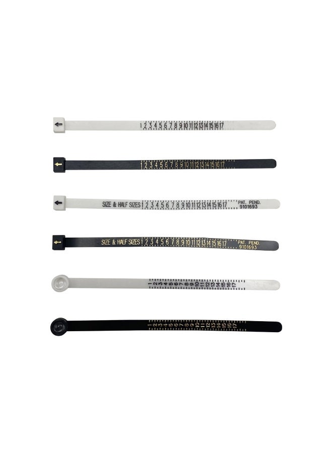 With Magnifying Glass Ring Measuring Strip Finger Size Measuring Soft Ruler Belt Measuring Ring Beauty-Model:Ring Stripe Beauty White With Glasses  - Image 2
