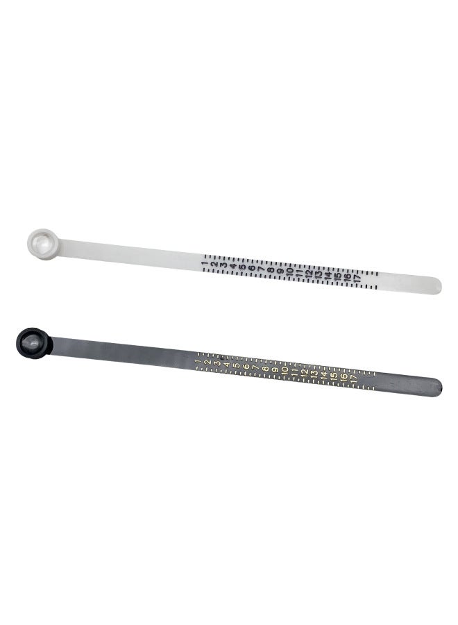 With Magnifying Glass Ring Measuring Strip Finger Size Measuring Soft Ruler Belt Measuring Ring Beauty-Model:Ring Stripe Beauty White With Glasses  - Image 1