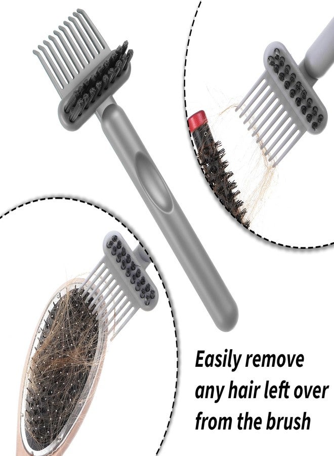 Yuanchu 2Pcs 2-in-1 Hair Brush Cleaner and Remover Tools, Dual-Sided Comb Effective Hairbrush Cleaner for Removing Hair and Dust Home Salon Travel Use(Grey) - Image 4