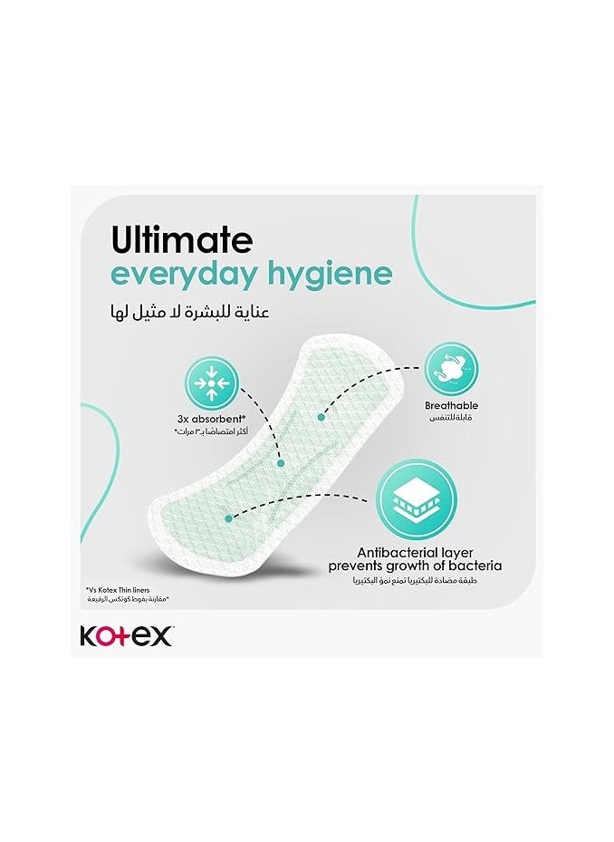 Kotex - Antibacterial Pantyliners Extra Protect Long 20 Liners 99% Protection from Bacteria Growth, Odour Control - Image 1