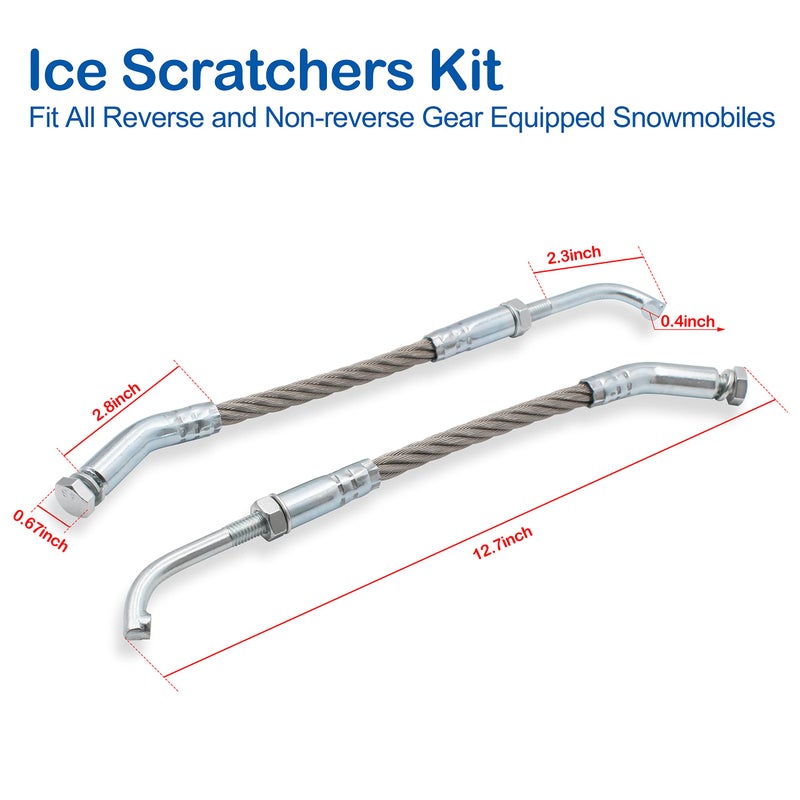 Greatus Ice Scratchers Kit Replacement For Dura Fit All Reverse And Non-Reverse Gear Equipped Snowmobiles For One-Bolt Mounting - Image 2