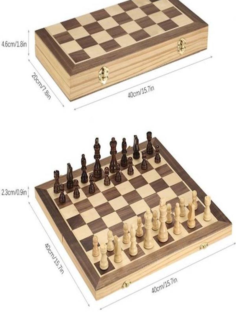 Foldable Wooden Chess Set 40 x 40centimeter - Image 3