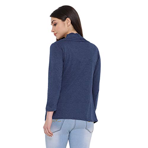 In Love Women's Full Sleeves Banded Collar Shrug,WSG610Q4_XXL Denim Heather - Image 2