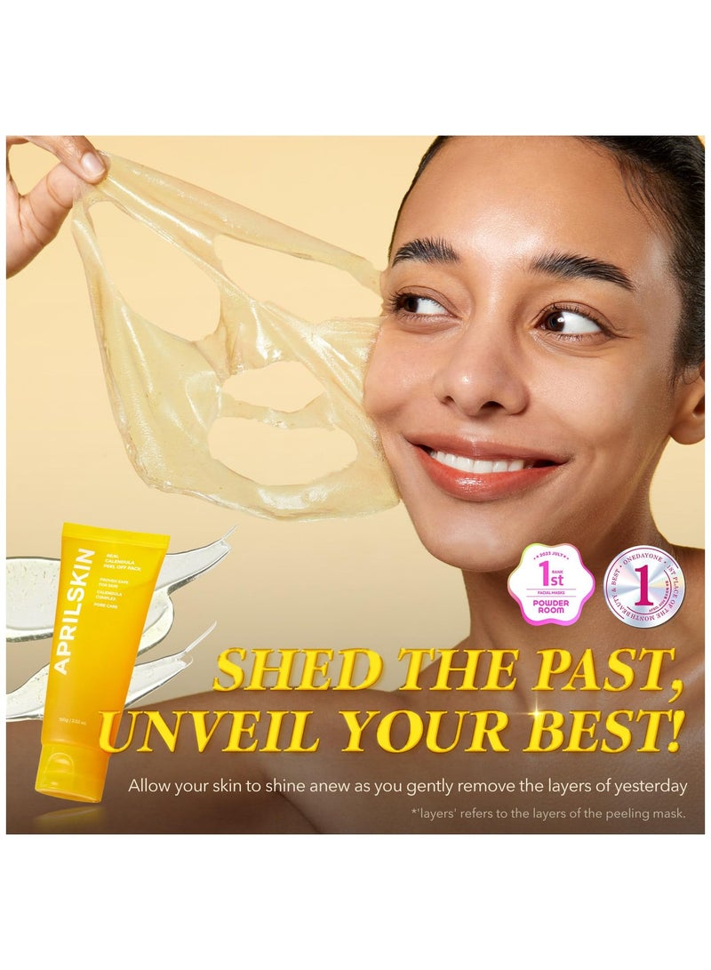 AprilSkin Calendula Peel Off Pore Minimizing Facial Mask 100g Niacinamide BHA/PHA | Vegan | Blackhead Remover, Exfoliating, Deep Cleansing | PHA BHA | Korean Skin Care 3.52 oz - Image 2