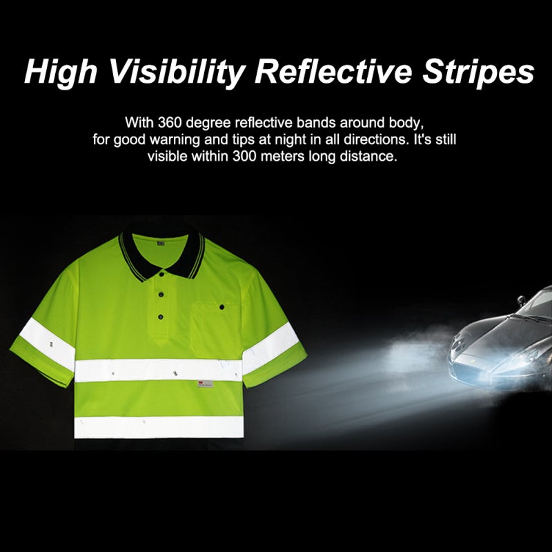 SFVest Reflective Safety Shirt 100% Wicking Polyester Lightweight Mesh - Breathable Quick-Dry Reflective T-Shirt with 360 Degree Bands - UV Protection Heat Transfer Tapes for Night Visibility - Image 2