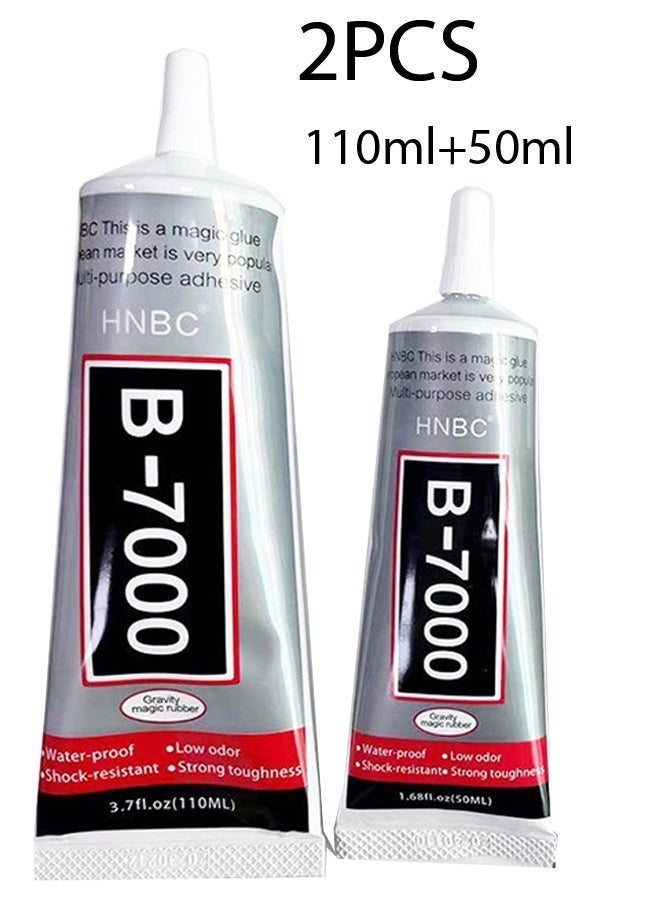 KANGLI 2pcs  B-7000 Super Glue, Industrial Strength Adhesive B7000 Multifunctional Glue Paste for Rhinestones Crafts, Clothes Shoes, Fabric, Jewelry Making, Cell Phones, Tablet 110mlx50 ml - Image 1