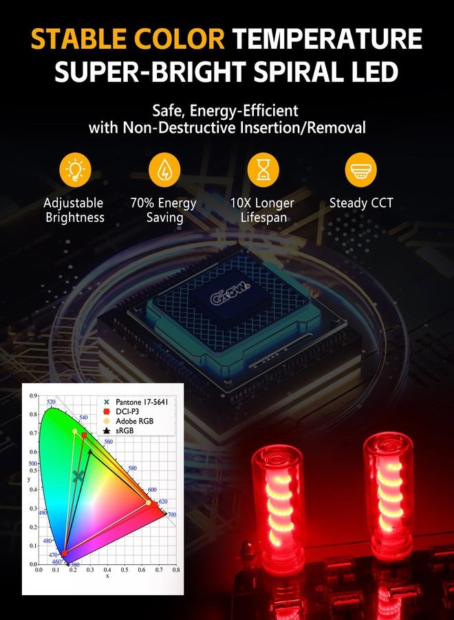 GSOWO 2PCS USB Lights for Car, Touch Adjustment Lights, Plug in USB Car Interior Ambient Light, Mini Spiral LED USB Night Light for Camping, Holiday Decoration, Party, Bedroom (Red) - Image 3