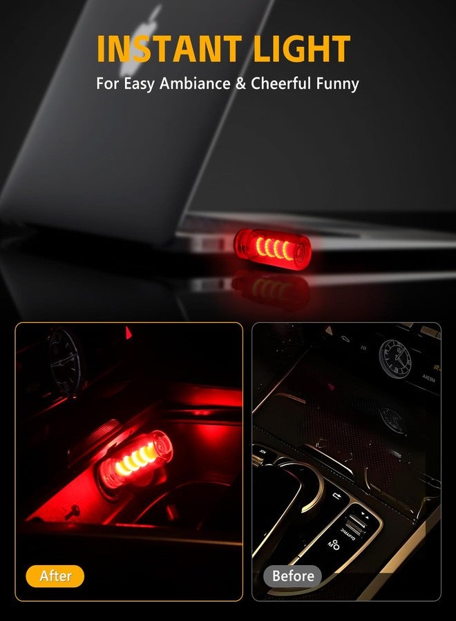 GSOWO 2PCS USB Lights for Car, Touch Adjustment Lights, Plug in USB Car Interior Ambient Light, Mini Spiral LED USB Night Light for Camping, Holiday Decoration, Party, Bedroom (Red) - Image 2