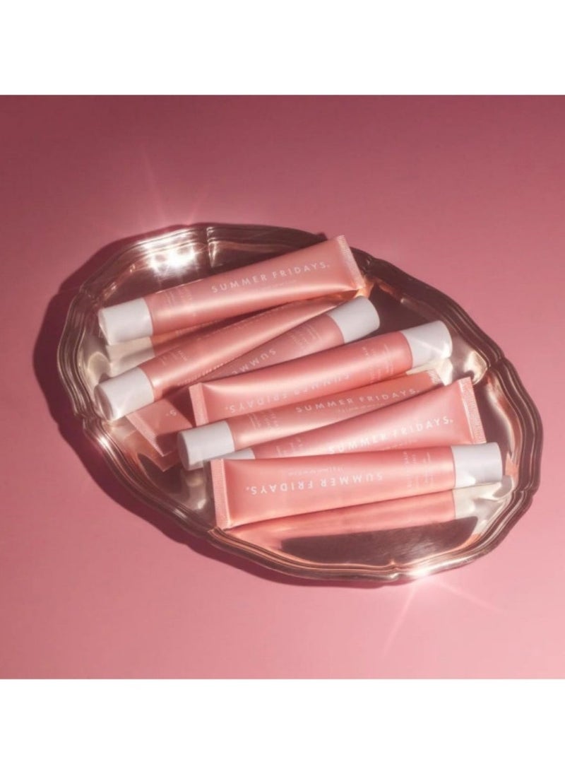 SUMMER FRIDAYS بلسم الشفاه من سامر فرايديز - قناع مرطب للشفاه وبلسم للشفاه لترطيب فوري، لمعان وترطيب - لون شفاف، عناية مهدئة للشفاه - كعكة عيد الميلاد (0.5 أونصة) - Image 5