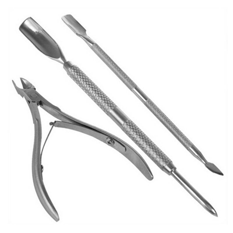 Cuticle Pusher Cutter Stainless Steel Cuticle Remover Manicure Pedicure Tool for Fingernails Toenails - Image 1