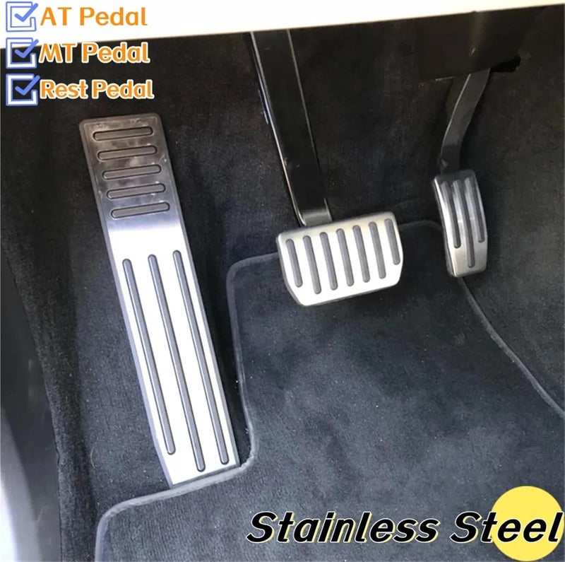 Stainless Steel Pedals Compatible With Tesla Model X S 2016-2022 Foot Pedal Accelerator Gas Fuel Brake Rest Cover Parts(AT without Rest) - Image 2