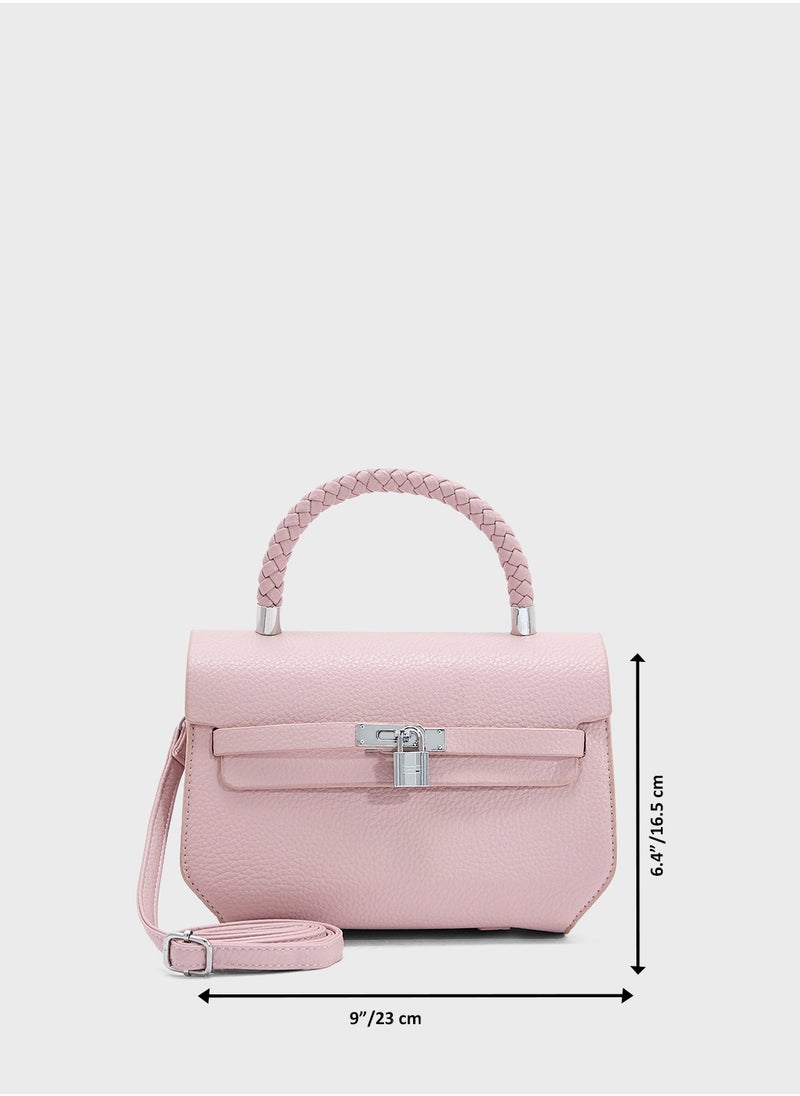 ELLA - Braided Handle Satchel Bag - Image 1