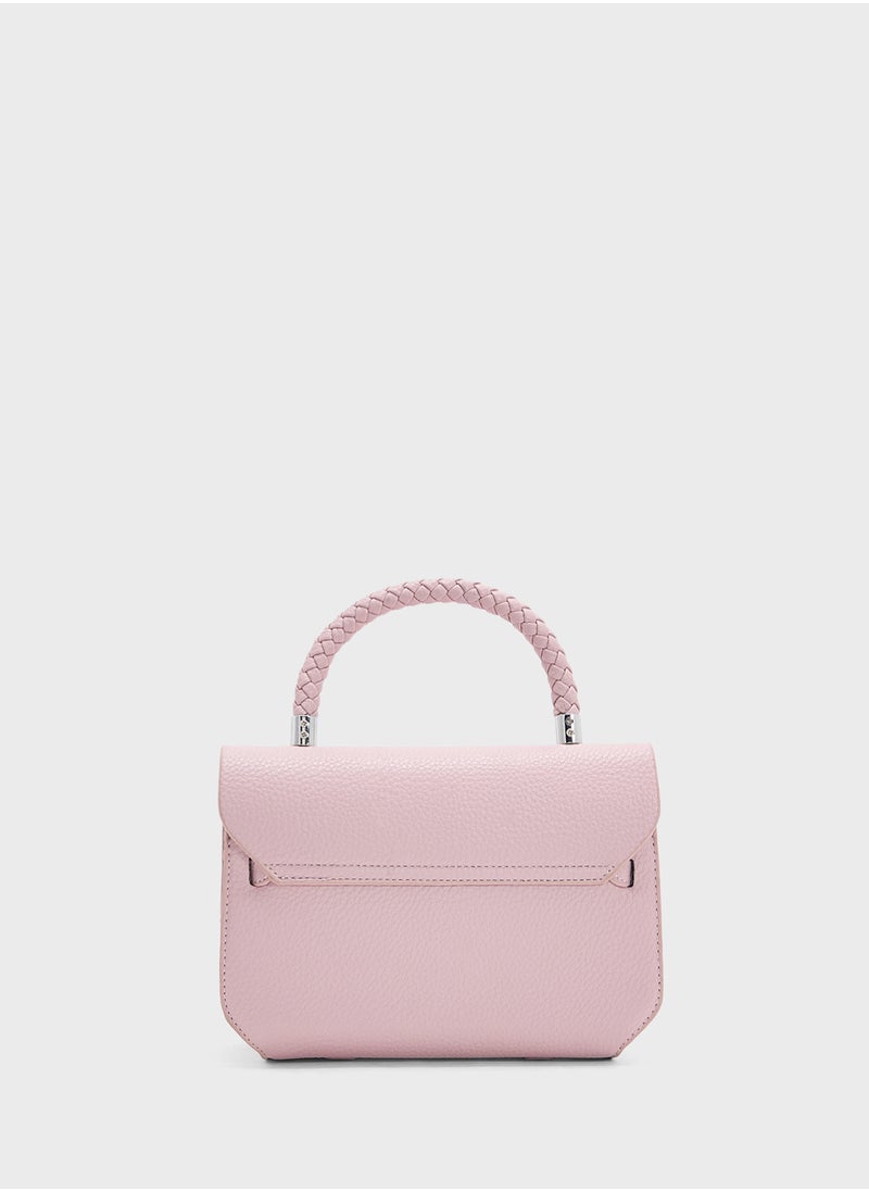 ELLA - Braided Handle Satchel Bag - Image 1