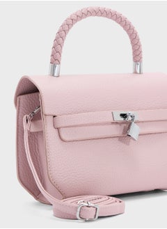 ELLA Braided Handle Satchel Bag  - Image 4
