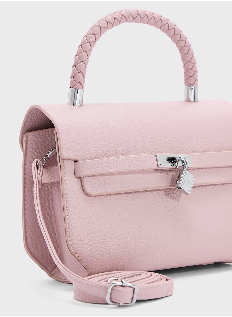 ELLA - Braided Handle Satchel Bag - Image 1