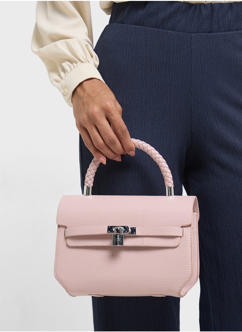 ELLA - Braided Handle Satchel Bag - Image 1
