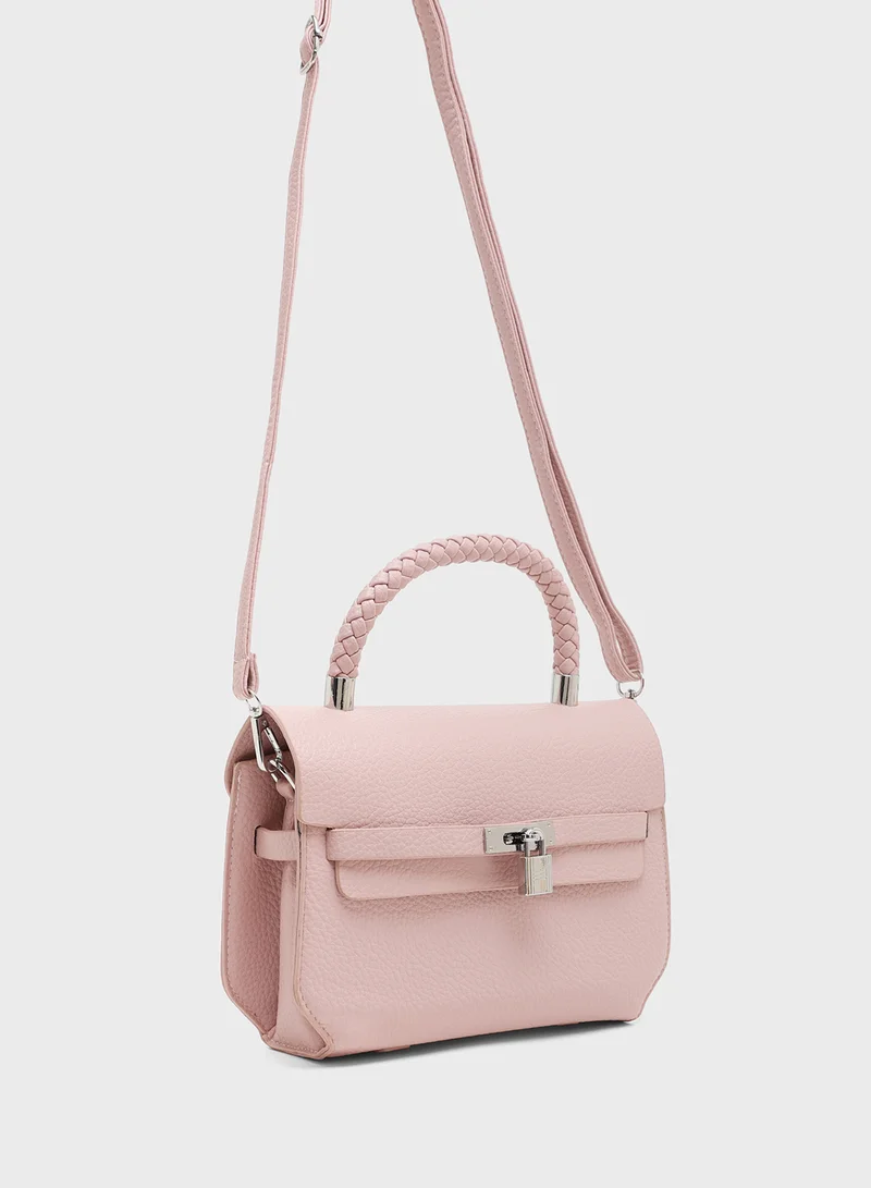 ELLA Braided Handle Satchel Bag