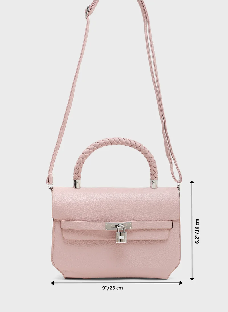 ELLA Braided Handle Satchel Bag