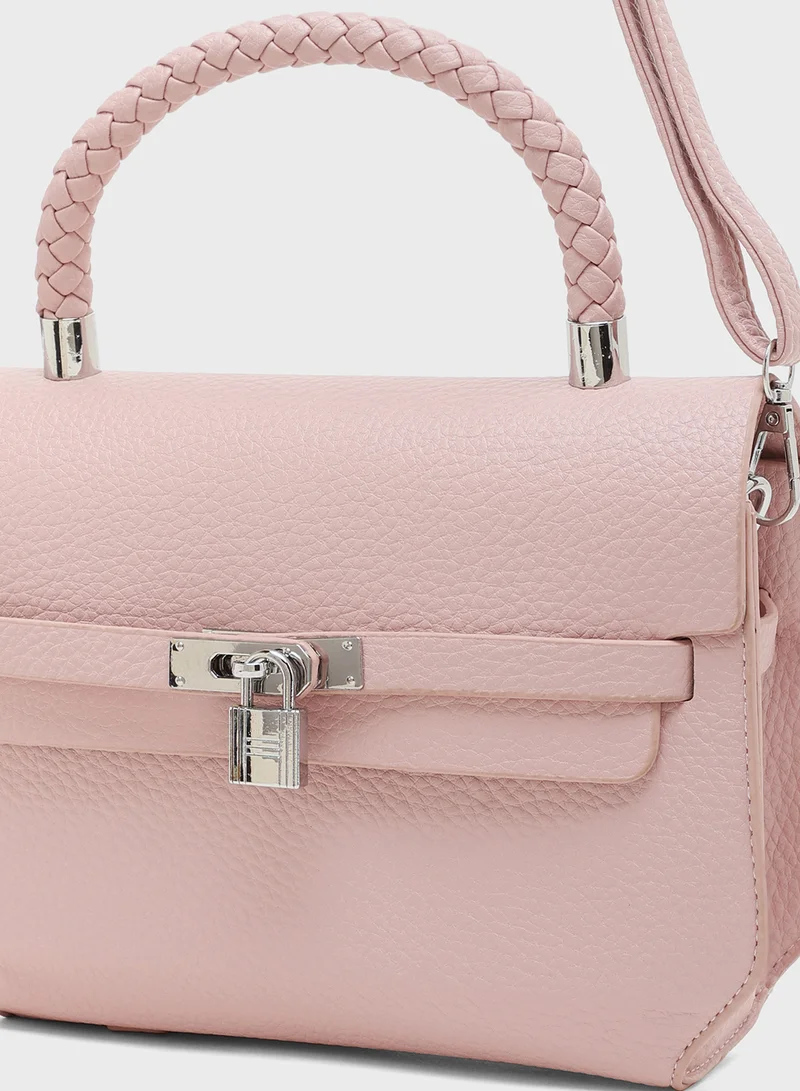 ELLA Braided Handle Satchel Bag