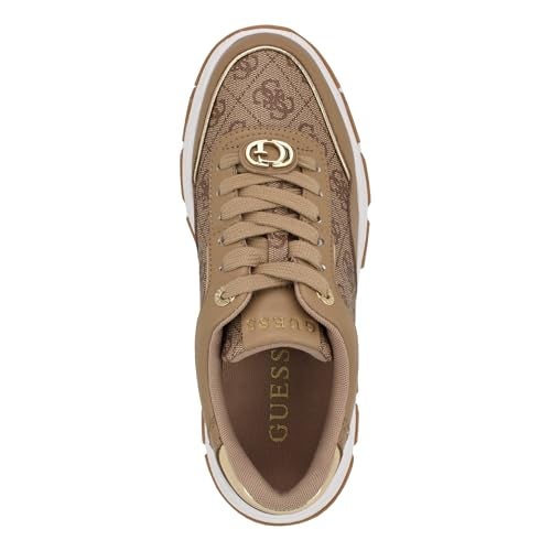 Guess Women's Berrett Sneaker, Light Natural Logo 111, 10 - Image 2