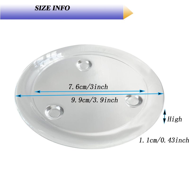MDDEYEMEFO Clear Glass Candle Holderï¼Œ 3" Glass Coaster Holder ï¼ŒSmall Round Candle Plate for Pillar Candleï¼ˆ3 Packï¼‰ - Image 2