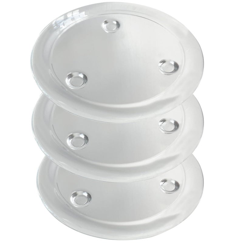 MDDEYEMEFO Clear Glass Candle Holderï¼Œ 3" Glass Coaster Holder ï¼ŒSmall Round Candle Plate for Pillar Candleï¼ˆ3 Packï¼‰ - Image 1