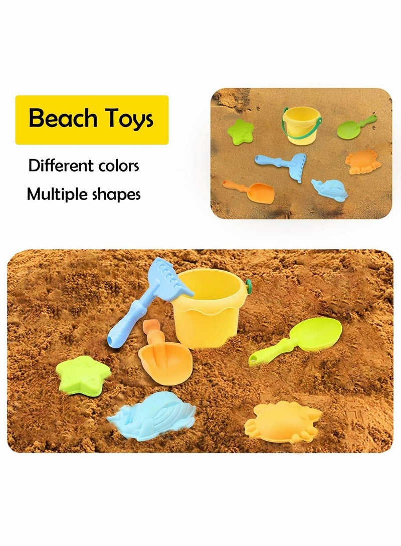 Set Beach Toys for Toddlers Soft Material Truck Molds with Mesh Bag Sand and Water Play Assorted Colour Colorful Kids Castle - Image 3