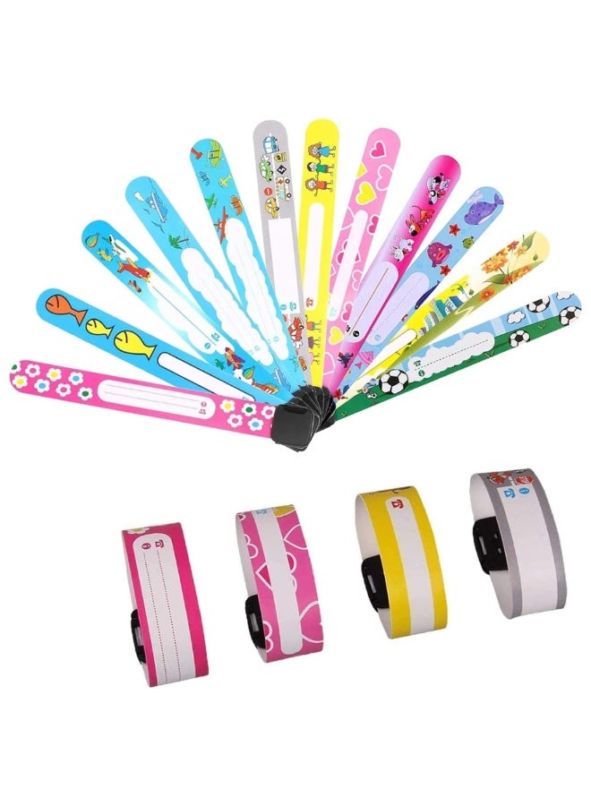 McDou 16Pcs Kids Safety ID Wristband,Waterproof Child ID Bracelets-Reusable&Adjustable-Lost Identification Bracelet Information Band for Boys and Girls Outdoor Activities - Image 5