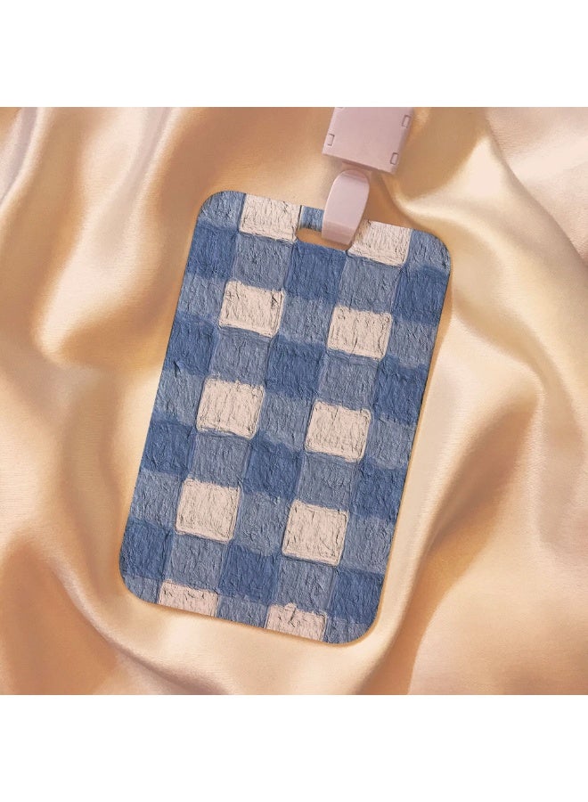 NIBEMINENT 1 - Piece Plaid Pattern Kpop Photo Card Holder Pendant Key Chain ID Badge Holder ID Card Holder Photo Card Protector for School ID Office ID Access Card for Women Girls - Image 1