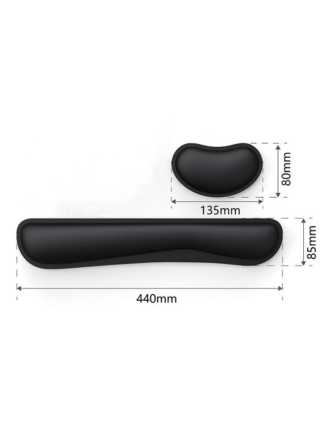 Generic - Wrist pad, keyboard pad, mouse pad, Silky Gel Memory Foam Wrist Rest for Computer Keyboard, Mouse, Ergonomic Design for Typing Pain Relief, Desk Pads Support Hand and Arm, Rests, Stain Resistant,  Black - Image 1