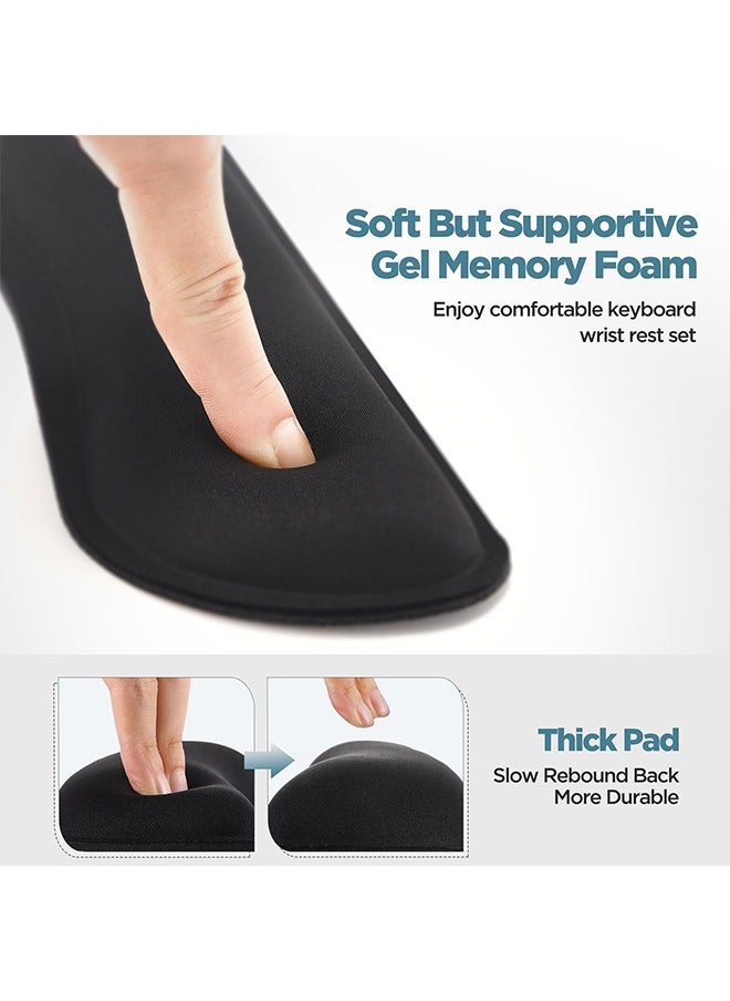 Generic - Wrist pad, keyboard pad, mouse pad, Silky Gel Memory Foam Wrist Rest for Computer Keyboard, Mouse, Ergonomic Design for Typing Pain Relief, Desk Pads Support Hand and Arm, Rests, Stain Resistant,  Black - Image 1