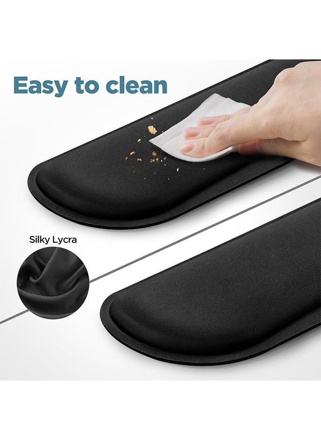 Generic - Wrist pad, keyboard pad, mouse pad, Silky Gel Memory Foam Wrist Rest for Computer Keyboard, Mouse, Ergonomic Design for Typing Pain Relief, Desk Pads Support Hand and Arm, Rests, Stain Resistant,  Black - Image 1