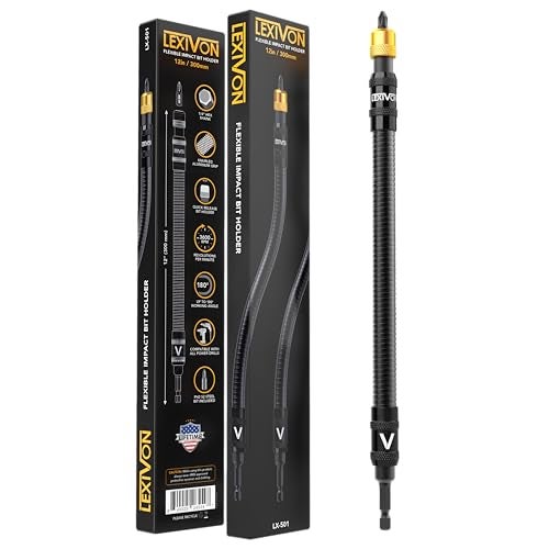 LEXIVON Drill Bit Holder, 12-Inch Flexible Extension, Quick-Release with 1/4-Inch Hex Shank | Rated for 3600 RPM, Guaranteed High Performance (LX-501) - Image 5