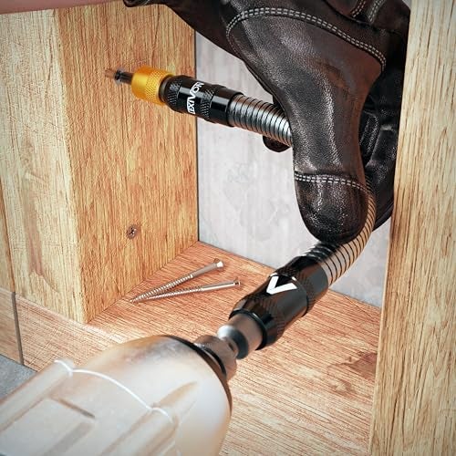 LEXIVON Drill Bit Holder, 12-Inch Flexible Extension, Quick-Release with 1/4-Inch Hex Shank | Rated for 3600 RPM, Guaranteed High Performance (LX-501) - Image 4