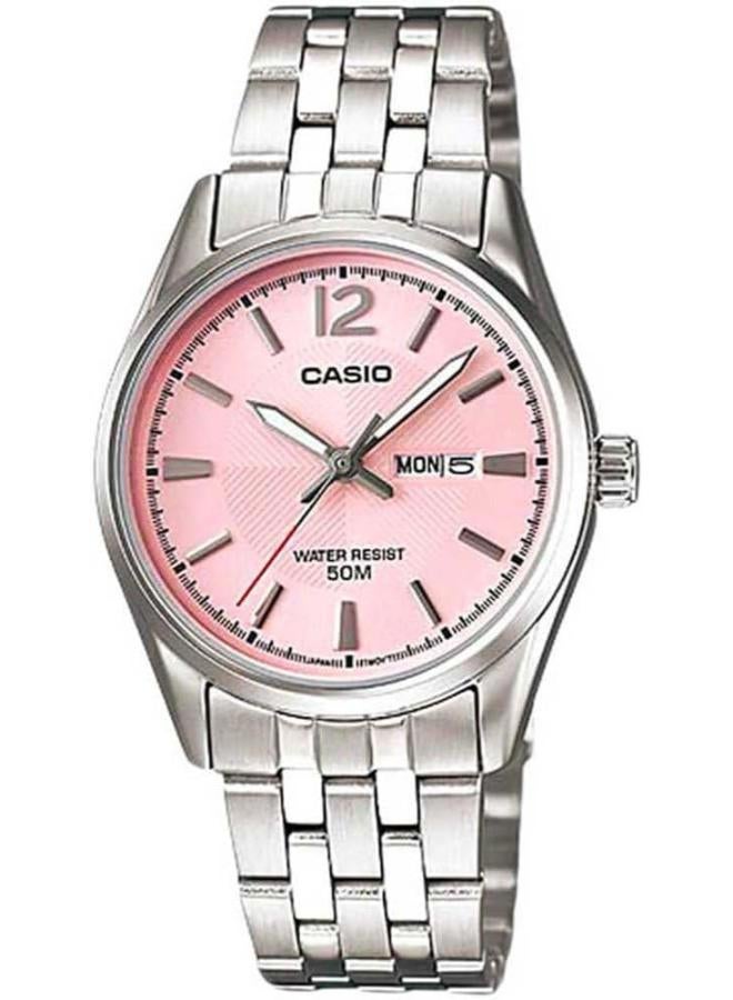 Casio Women'S Pink Dial Stainless Steel Band Watch LTP-1335D-5AVDF, Japanese Quartz, Analog - Image 1