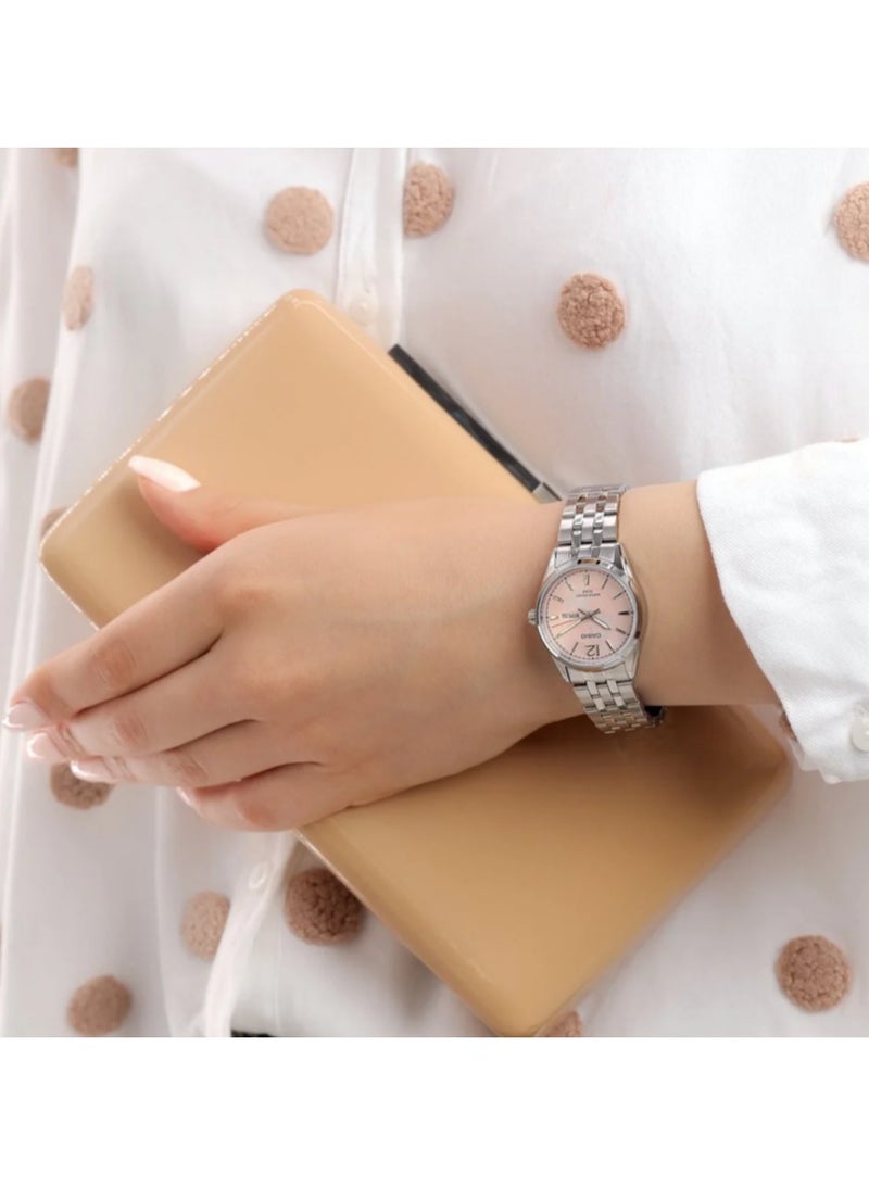 Casio Women'S Pink Dial Stainless Steel Band Watch LTP-1335D-5AVDF, Japanese Quartz, Analog - Image 2