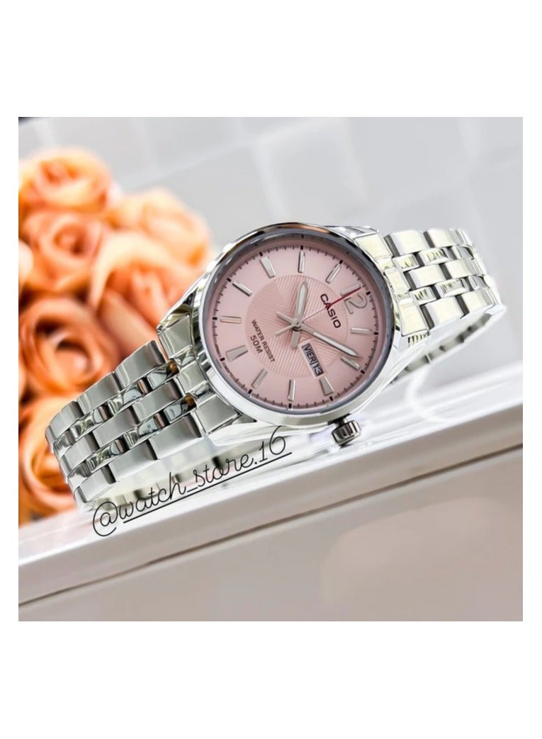 Casio Women'S Pink Dial Stainless Steel Band Watch LTP-1335D-5AVDF, Japanese Quartz, Analog - Image 3