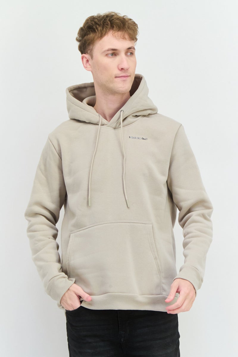 MEMBERS ONLY Men Brand Logo Fleece Hoodie, Dove Grey - Image 1