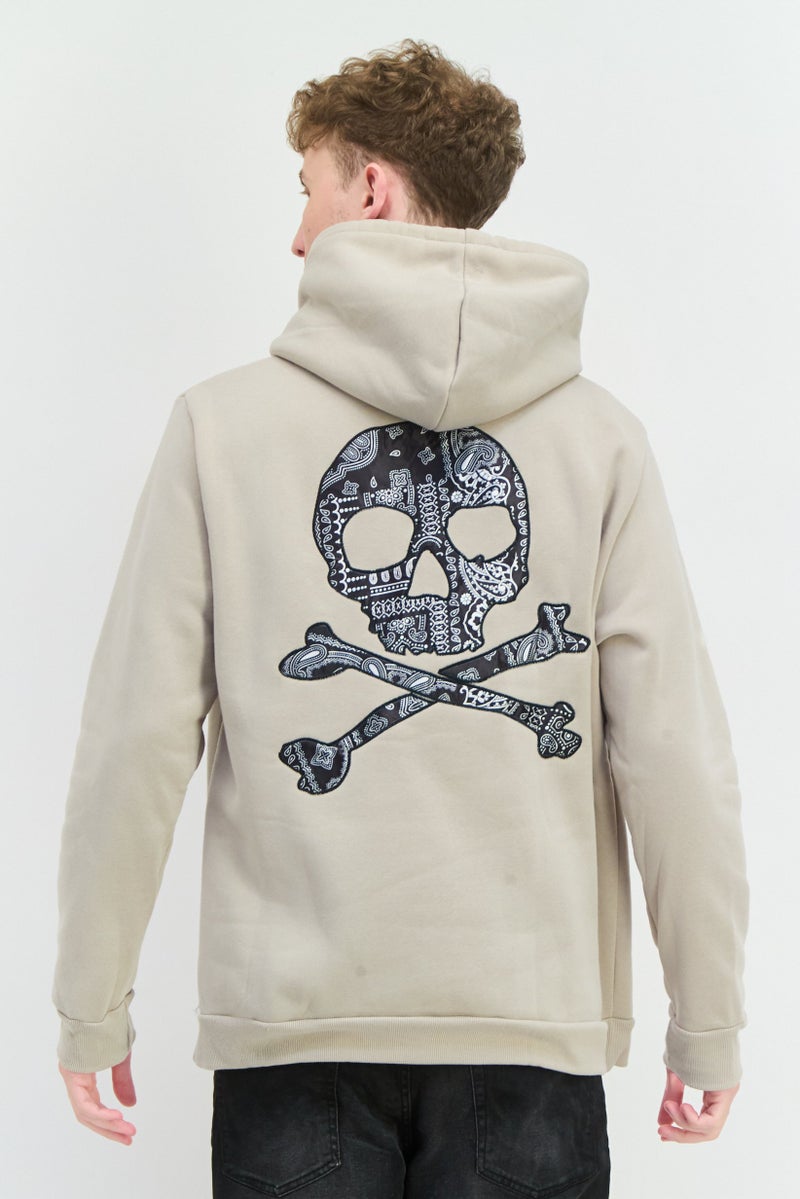 MEMBERS ONLY Men Brand Logo Fleece Hoodie, Dove Grey - Image 3