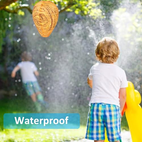 Stingmon 3 Pack Fake Wasp Nest Decoy Hanging Waterproof, Fake Hornet Nest Decoy Carpenter Bee Deterrent, Wasps Trap Wasp Deterrent Outdoor Yellow Jacket Carpenter Bee Traps for Outsides Garden Patio - Image 5