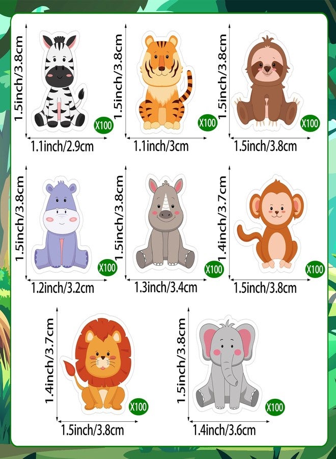 Abilat 800 Pcs Animal Stickers for Kids Cute Jungle Safari Zoo Animal Stickers Roll for Teacher Classroom Reward Birthday Party Favor Gift Decoration Scrapbooking Supply - Image 2