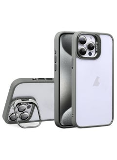 Luxury Invisible Folding Holder Holder Stand Phone Case For IPhone 11 Pro Case With Lens Film Ring Metal Bracket Soft Bumper Clear Hard Back Cover (Titanium)