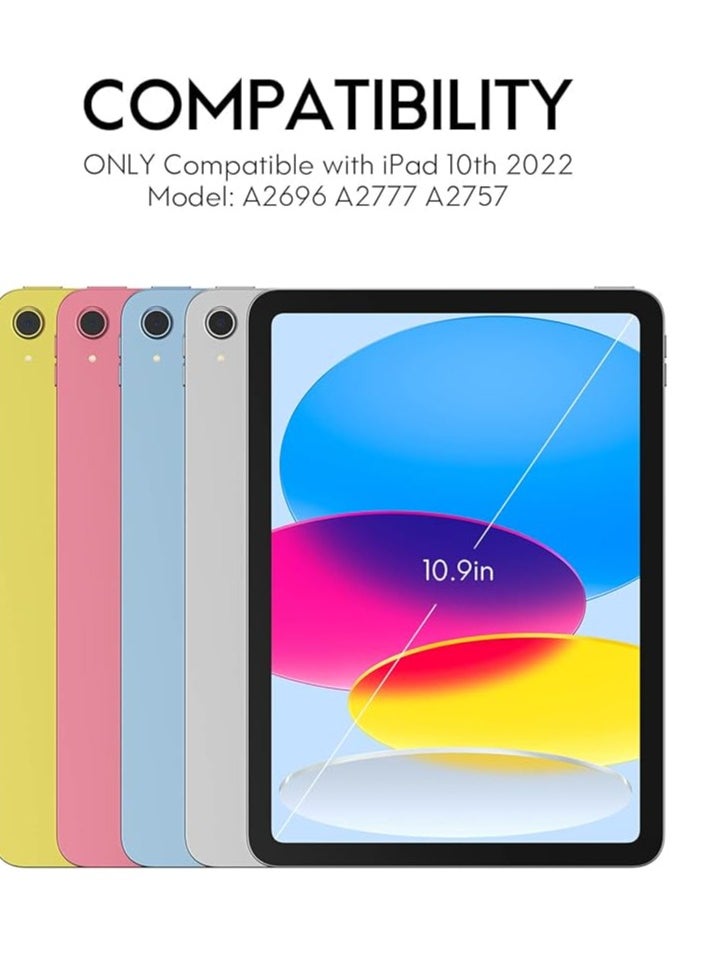 ماركة غير محددة حافظة لوحة مفاتيح لجهاز iPad الجيل العاشر مع لوحة مفاتيح عربية وإنجليزية، إضاءة خلفية ثلاثية الألوان، لوحة تتبع متعددة اللمس، حافظة قابلة للطي مع حامل قلم رصاص، قناتان بلوتوث لجهاز iPad 10 10.9 بوصة 2022،  - Image 2