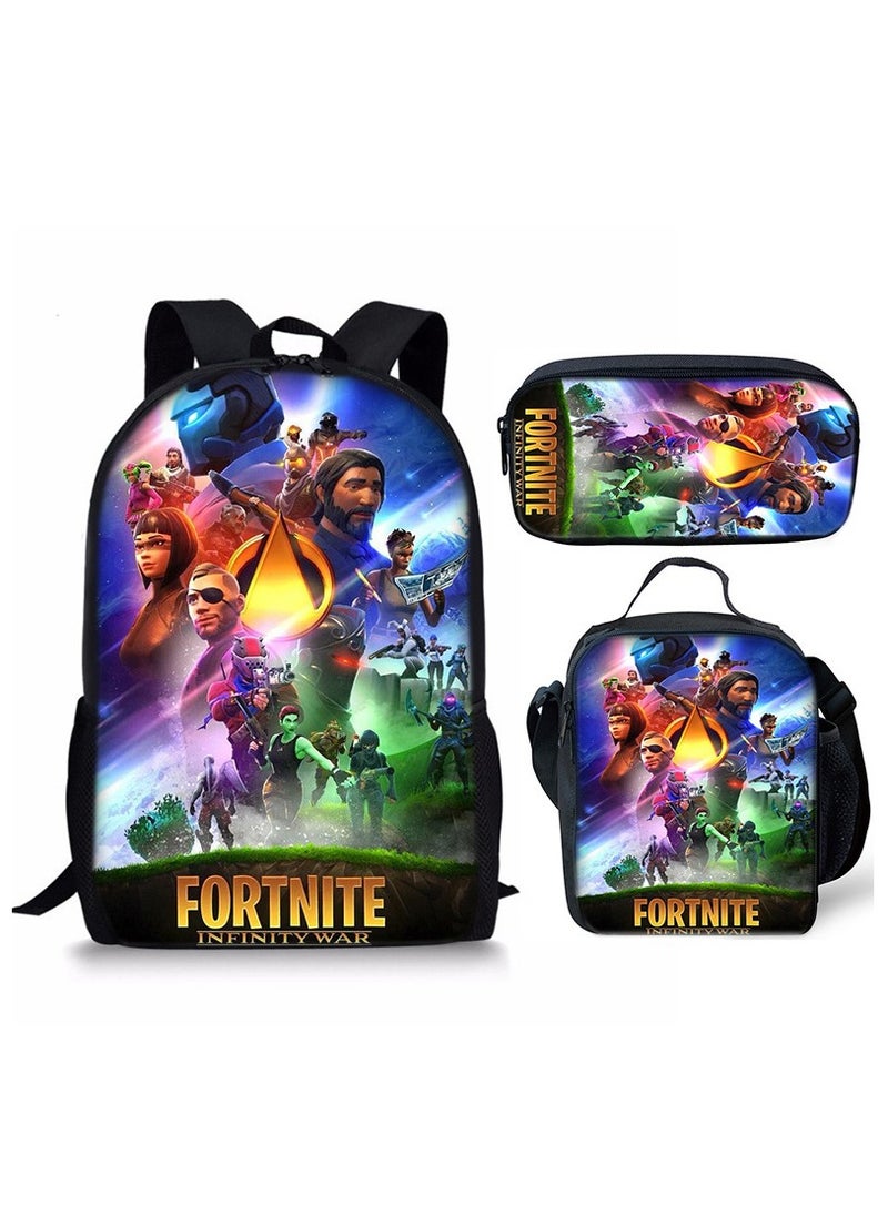 FORTNITE Fortnite Backpack with Large Capacity Three Piece Backpack and Student backpack 
