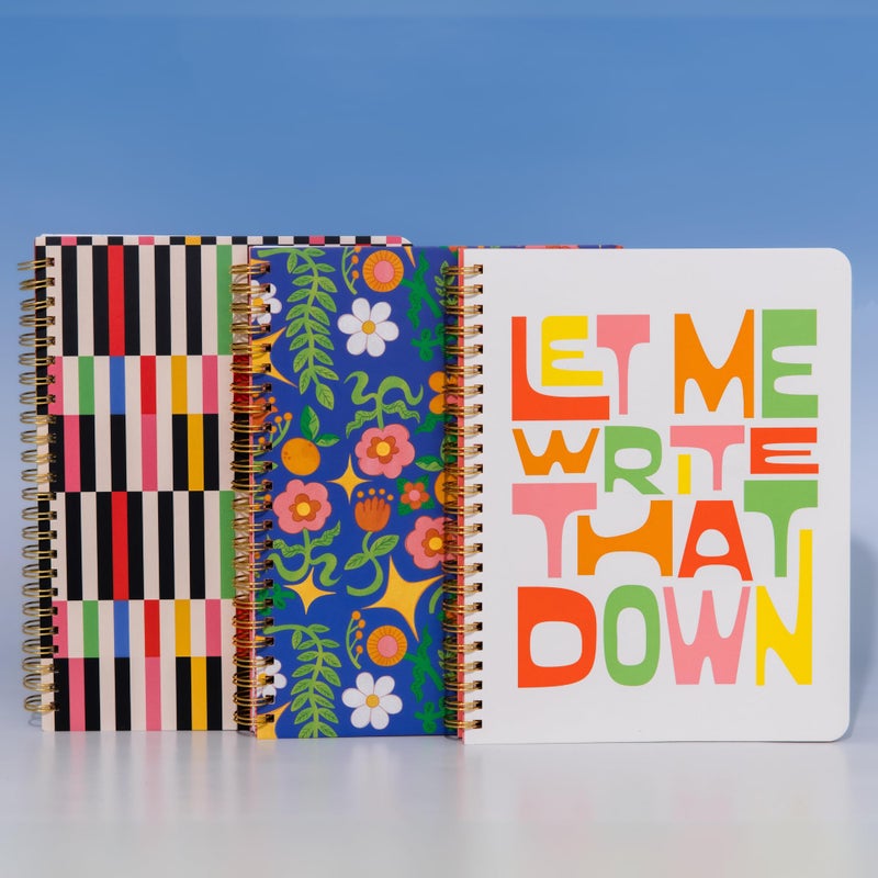 ban.do Rough Draft Mini Spiral Notebook with Saying, 8.5" x 6.75" with Pockets and 160 Lined Pages, Let Me Write That Down - Image 4