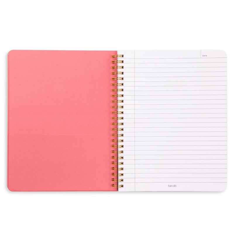ban.do Rough Draft Mini Spiral Notebook with Saying, 8.5" x 6.75" with Pockets and 160 Lined Pages, Let Me Write That Down - Image 2